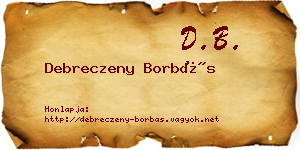 Debreczeny Borbás névjegykártya