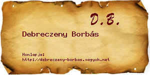 Debreczeny Borbás névjegykártya