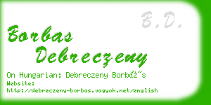borbas debreczeny business card